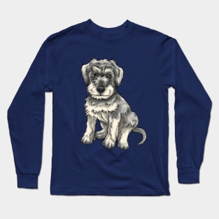 Minature Schnauzer Puppy | Salt and Pepper | Cute Dog Long Sleeve T-Shirt